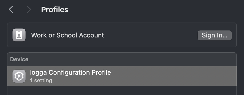 logga Configuration Profile